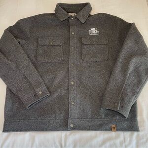 Men's Gray Snap-Front Wool Blend Jacket